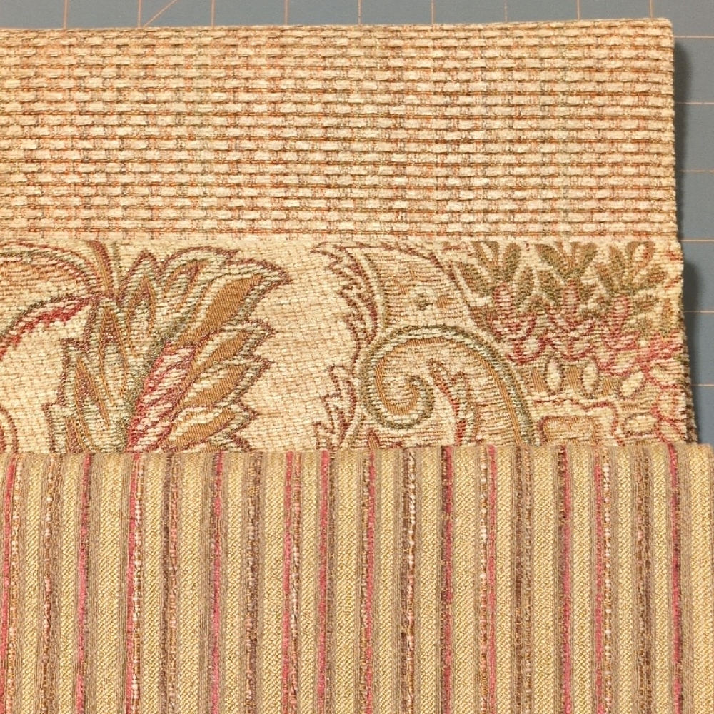 Coordinating Textured Warm Tan, Terracotta, Rust Fabrics - Set of 3